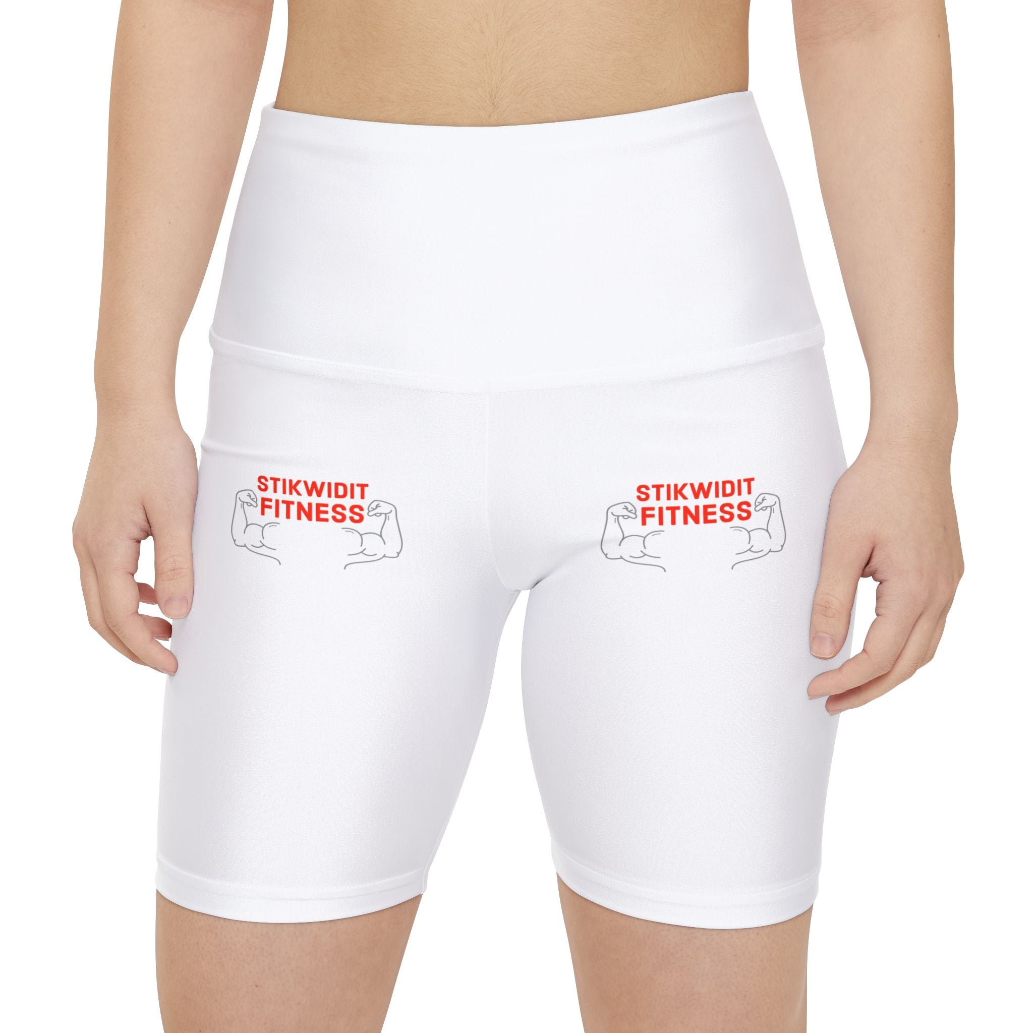 Fitness Bike Shorts — "Stikwidit Fitness" Logo Women's Workout Shorts